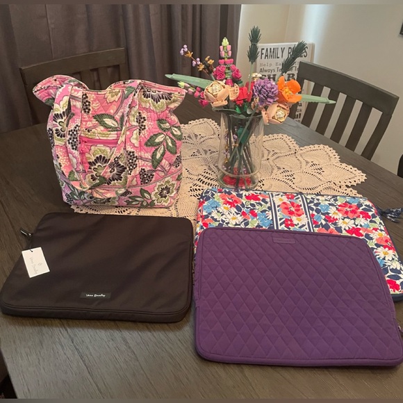 Vera Bradley Handbags - Vera Bradley (4) piece bundle 1-purse 3-laptop/ipad zip bags